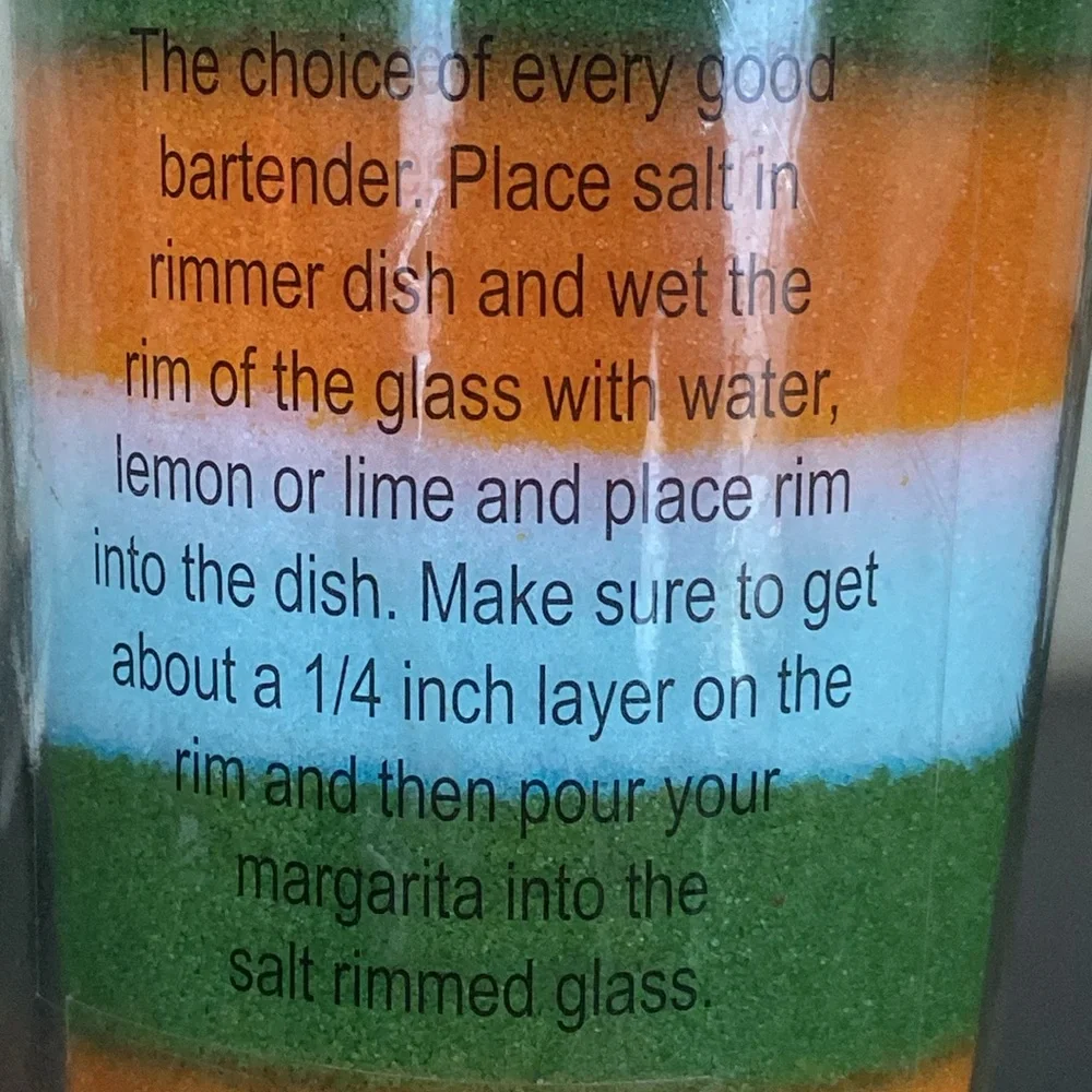 Bartender’s Salt Orange blue green layered margarita salt New sealed in bottle